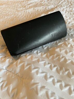 Fendi Black Embossed Leather Eyewear Case